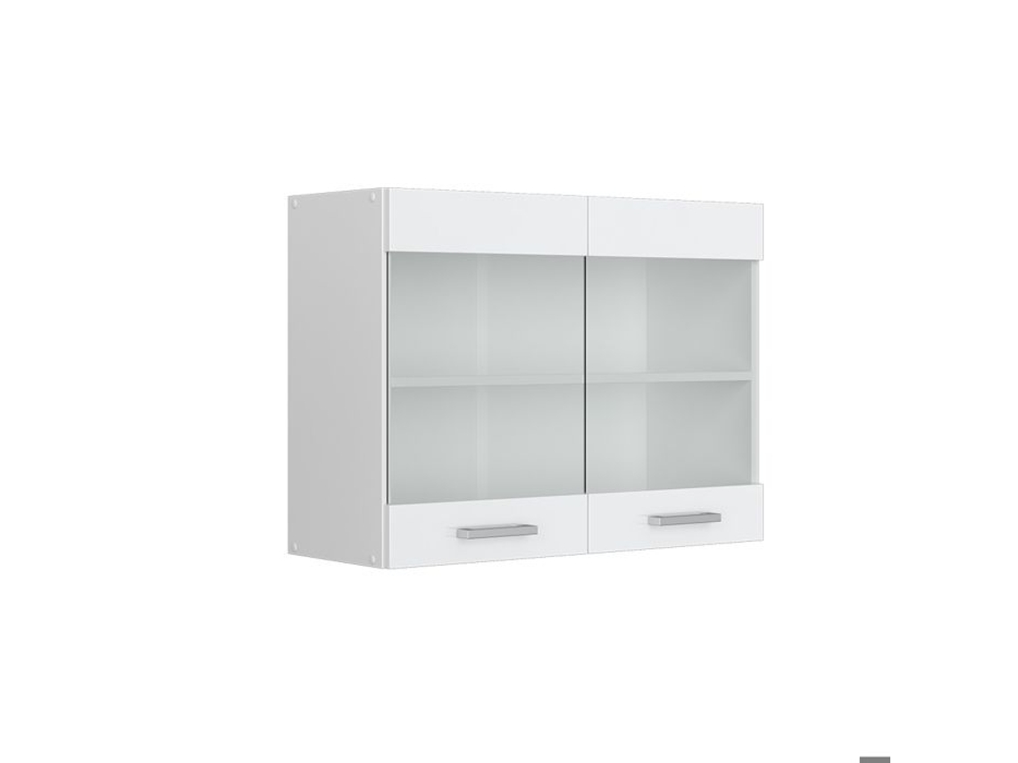 Armário alto com porta de vidro VICCO R-Line Branco Brilhante 80 cm