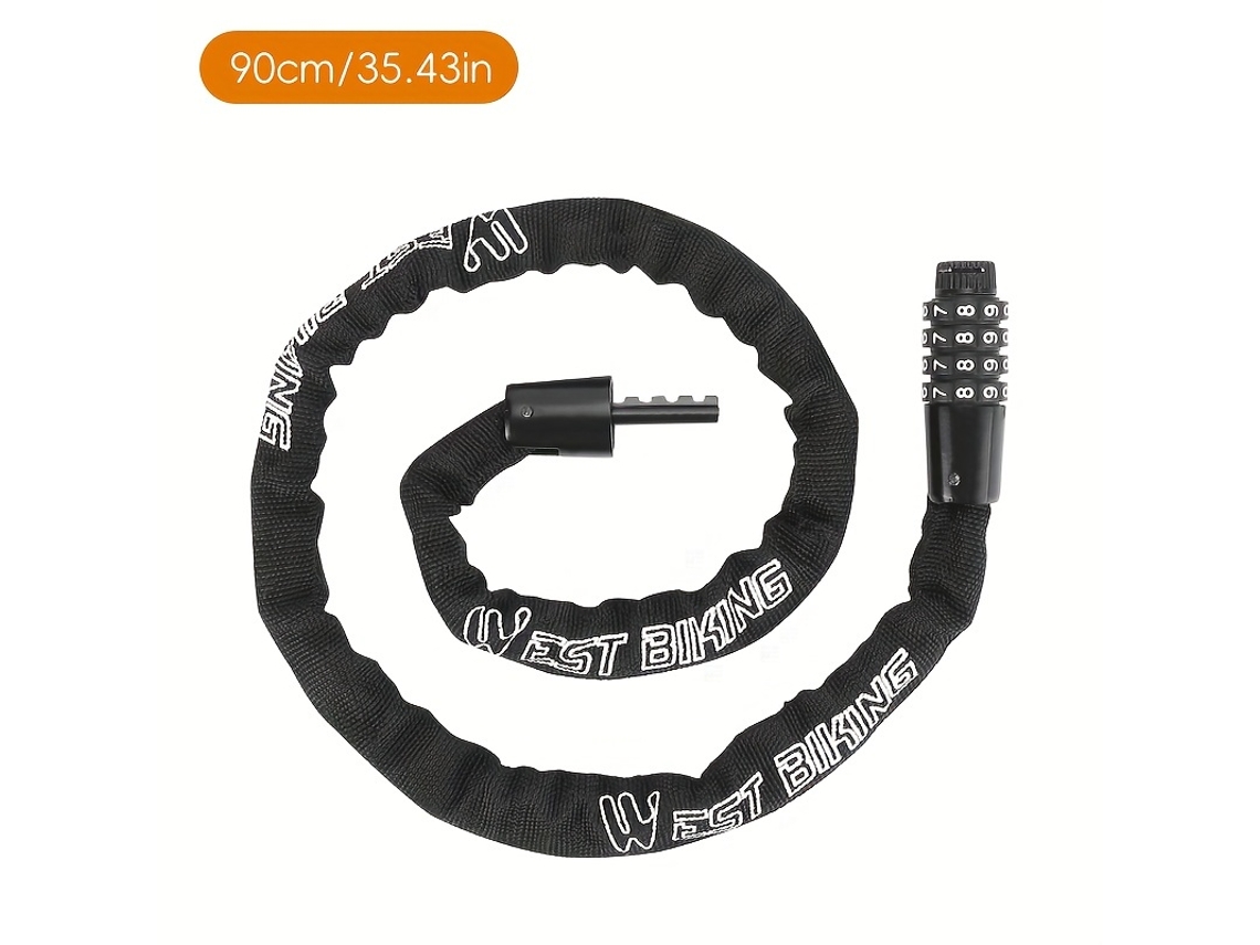 Cadeado para Bicicleta com Corrente Elétrica de 90 Cm/35,43 Polegadas Antirroubo, Você STELASPLEN