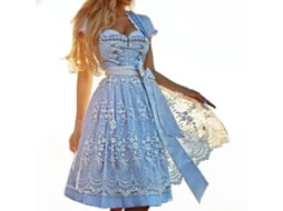 Vestido Rebe-dress Dirndl clássico alemão para Oktoberfest/Carnaval, tamanho EBF 3XL, azul claro.