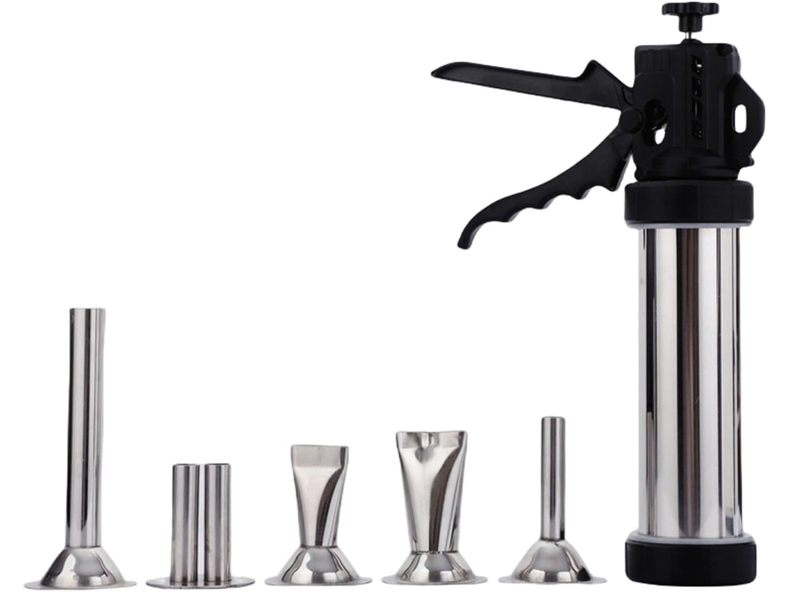 Enchedor De Linguiça Em Aço Inoxidável Com 5 Bicos - Ferramenta Manual Para Encher - Utensílios De Cozinha