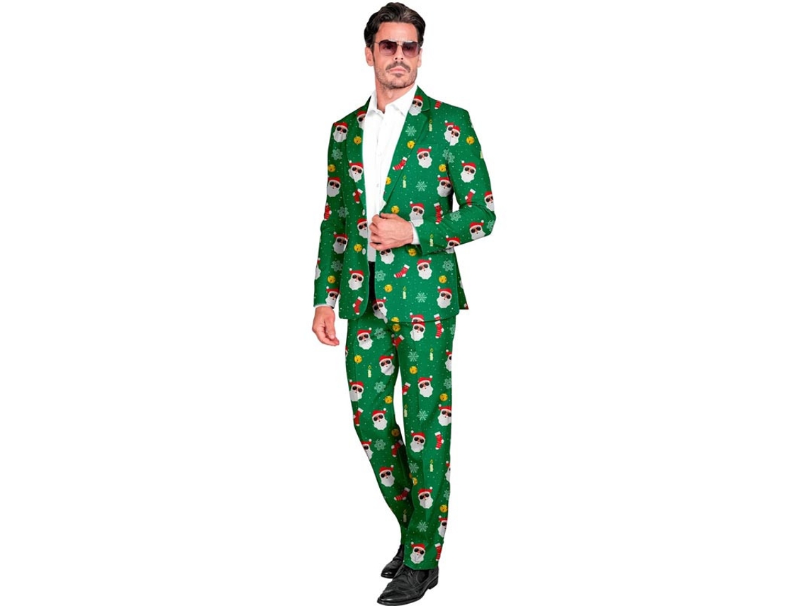 Terno verde engraçado de Papai Noel para homens
