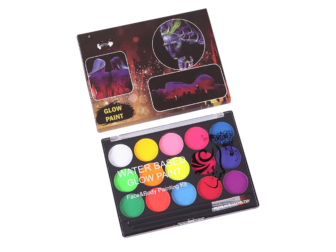 15 Cores De Tinta Fluorescente Para Rosto E Corpo Para Halloween E Cosplay