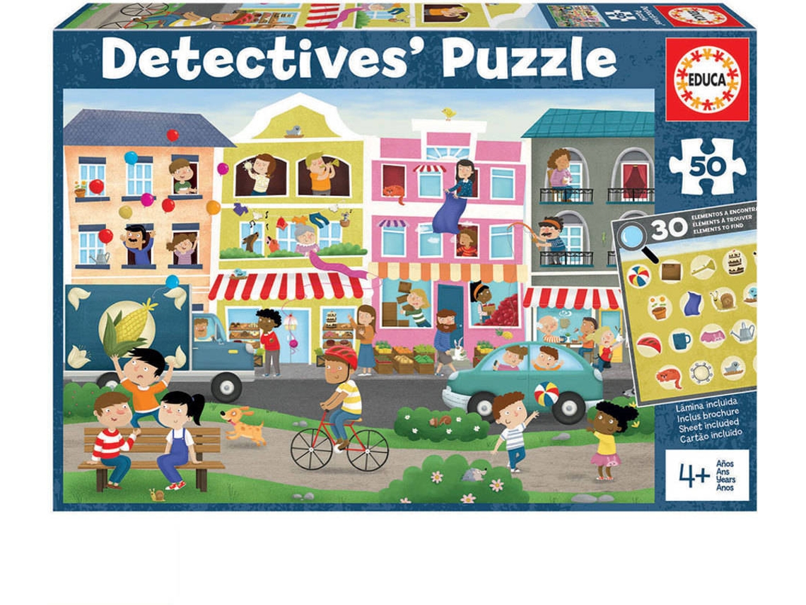 Puzzle EDUCA Detetive Puzzles 50 Peças Cidade (Idade Mínima: 4 Anos - 50 Peças)