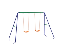 Balanço Infantil 2 Cadeiras Estrutura Metálica Resistente Uv 90kg Multicolor