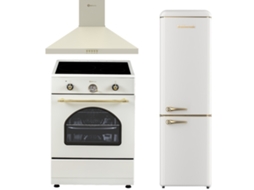 Pack Solthermic Combo Cozinha 60x60 Vti60 Creme Indução Exaustor 60 Creme Frigorífico Combi Retro 1.88 Fcr188c Creme