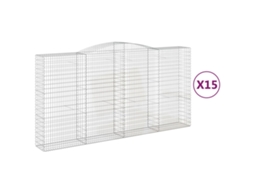 Gabion Basket, Gabion Baskets Vidaxl Prateado Ferro (400 X 50 X 200/220 Cm)