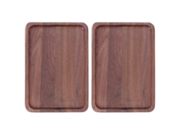 2pcs Prato de Nogueira Bandeja de Alimentos Frutas