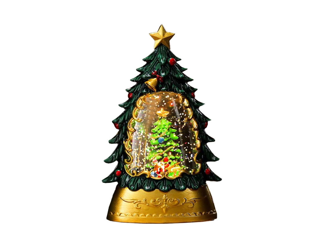 Laxiscreed Árvore De Natal Verde Com Luzes, Decoração Portátil E Luminosa Para Mesa