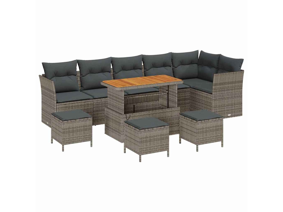Maison Exclusive - Conjunto De Sofá De Jardim Com Almofada 10 Pcs Cinzeto