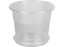 Vaso COFAN Orquidea Transparente com Prato (23.5 x 20 cm)