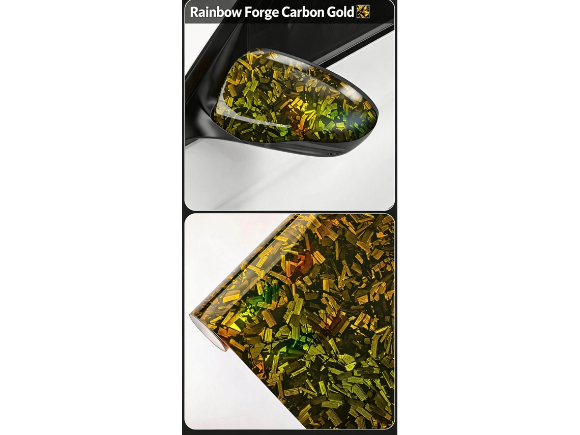 Película Adesiva 6d À Prova Dágua para Carro Pet, 30x200 Cm para Motocicletas e Automóveis HENTEN HOME Dourado
