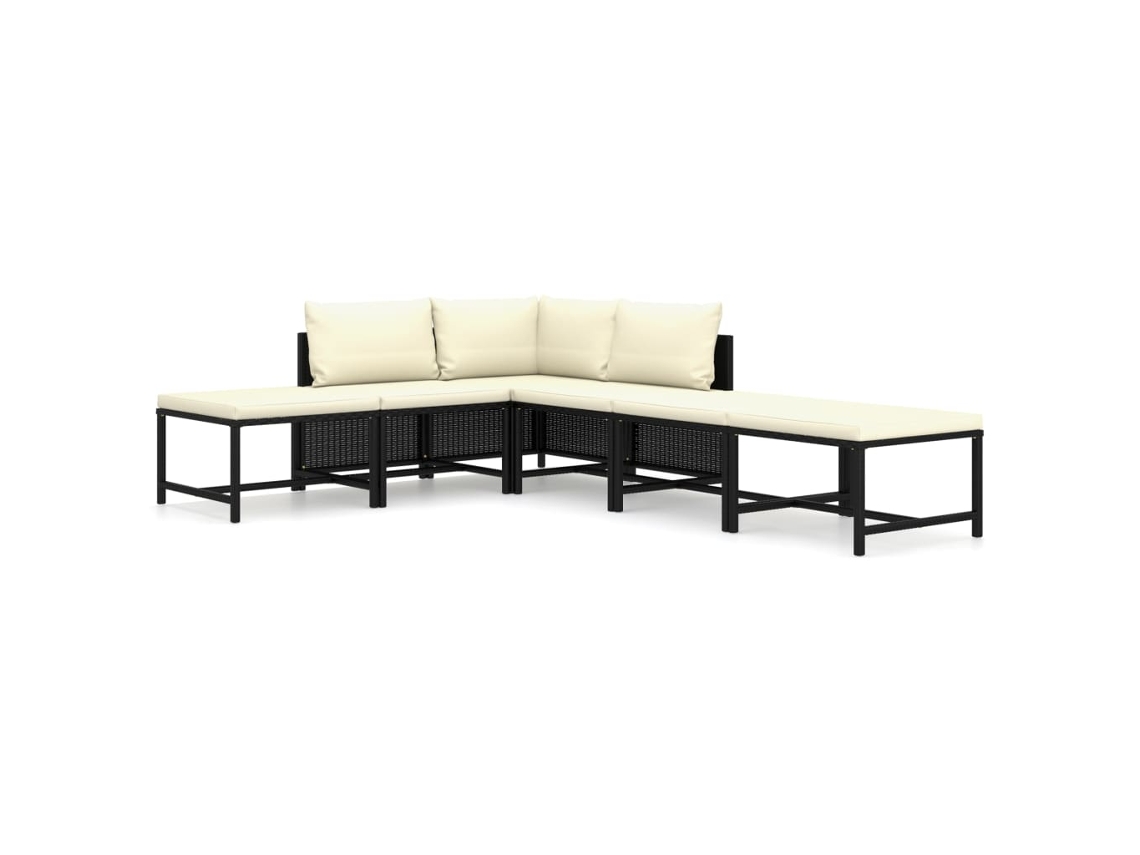 Garden Lounge Set, Garden Lounge Sets Vidaxl Preto Rattan / Vime (n/a)