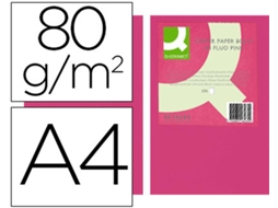 Papel de Cor Q Connect Din A4 80Gr Rosa Neon Embalagem de 500 Folhas