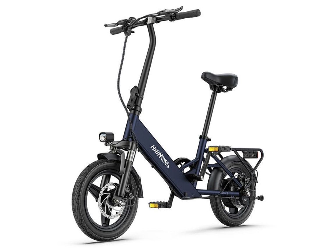 Mile 1 Bicicleta Elétrica 14 Motor 250w Bateria 36v 10.4ah Autonomia Máx 60km Shimano 7 Velocidades, Azul Hillmiles
