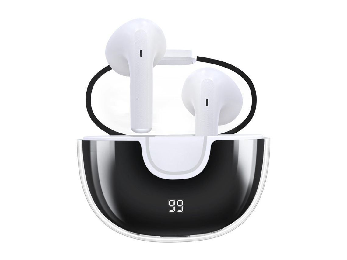 Fone De Ouvido Sem Fio Bluetooth, 120 Horas Em Espera, Ipx6 À Prova Dágua, Branco