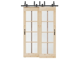 Vidaxl Kit De Ferragens Para Porta Deslizante 152,5 Cm Aço Preto
