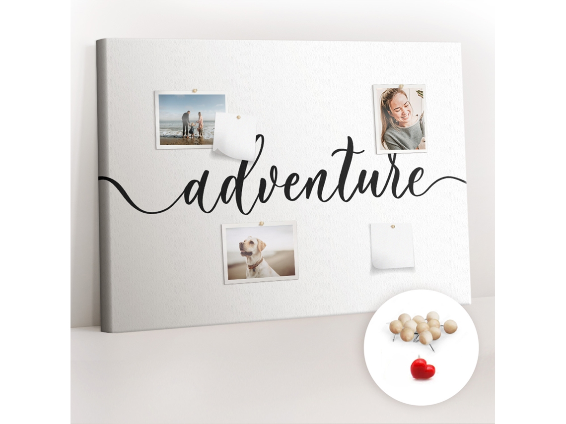 Quadro De Cortiça Inscrição "aventura" Para O Corredor Espelharte (100x70 Cm)