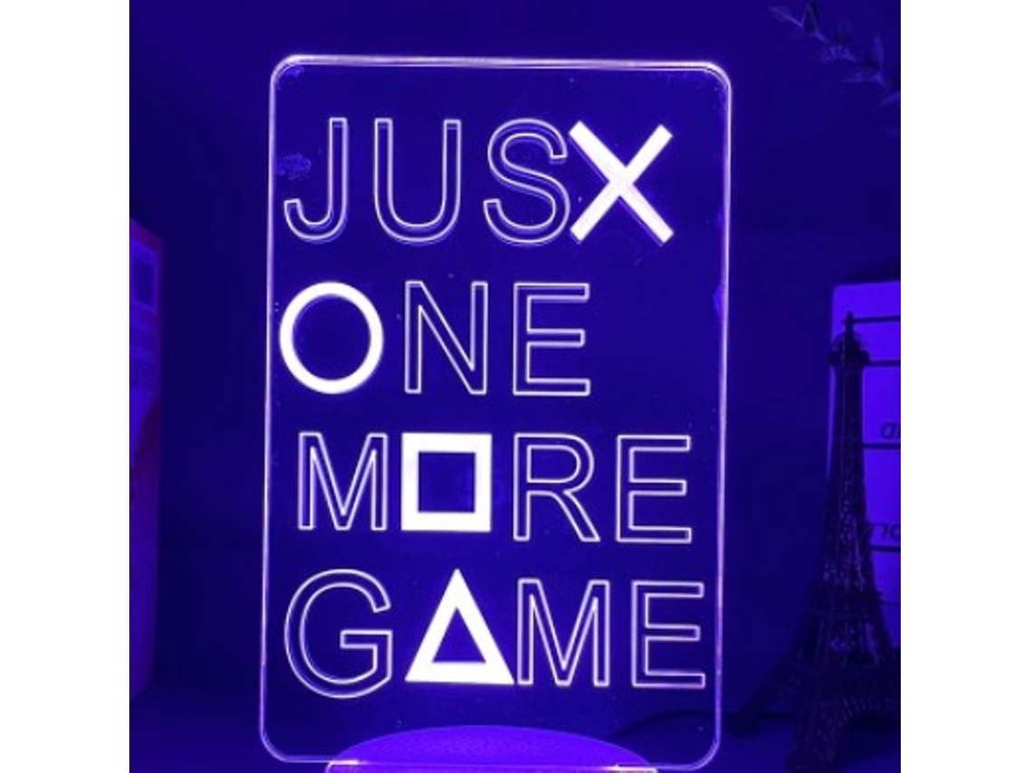 Luz noturna criativa para decoração de sala de jogos, modelo Crack, Só mais uma brincadeira, Só mais um jogo, Crack, toque colorido, S Slowmoose