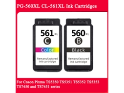 1set-pg560 Cl561 Para Canon Pg-560 Cl-561 Xl Cartuchos De Tinta Para Canon Pixma Ts7450 Ts7451 Ts7450 Ts5350 Ts5351 Ts5352 Impressora