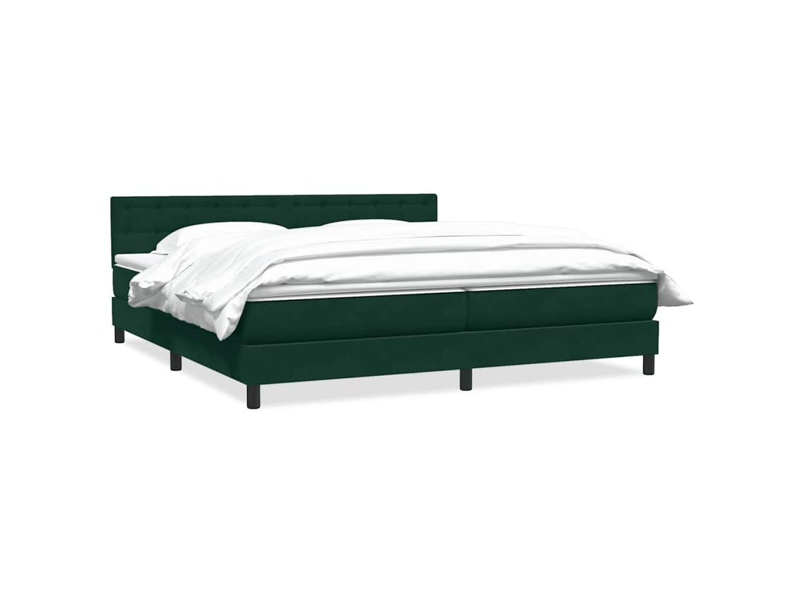 Cama com Molas/colchão 180x220 Cm Veludo Verde escuro MAISON EXCLUSIVE