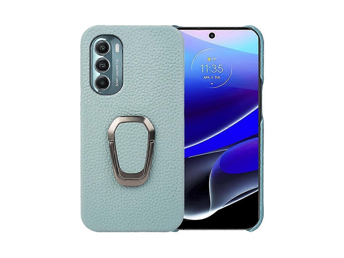 Capa De Celular Em Couro Com Textura De Lichia E Suporte De Anel Para Motorola Moto G Stylus 5g 2022