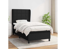Vidaxl Cama Com Molas/colchão 90x200 Cm Tecido Preto