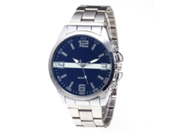 Reloj De Pulsera Analógico De Acero Con Movimiento De Cuarzo Empresarial Plata Y Azul Zhoulianfa