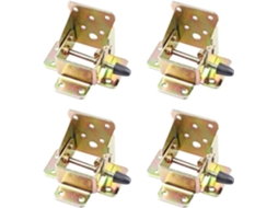 Conjunto De 4 Dobradiças Metal Com Trava Automática Para Pés Mesa E Cadeira Dobráveis