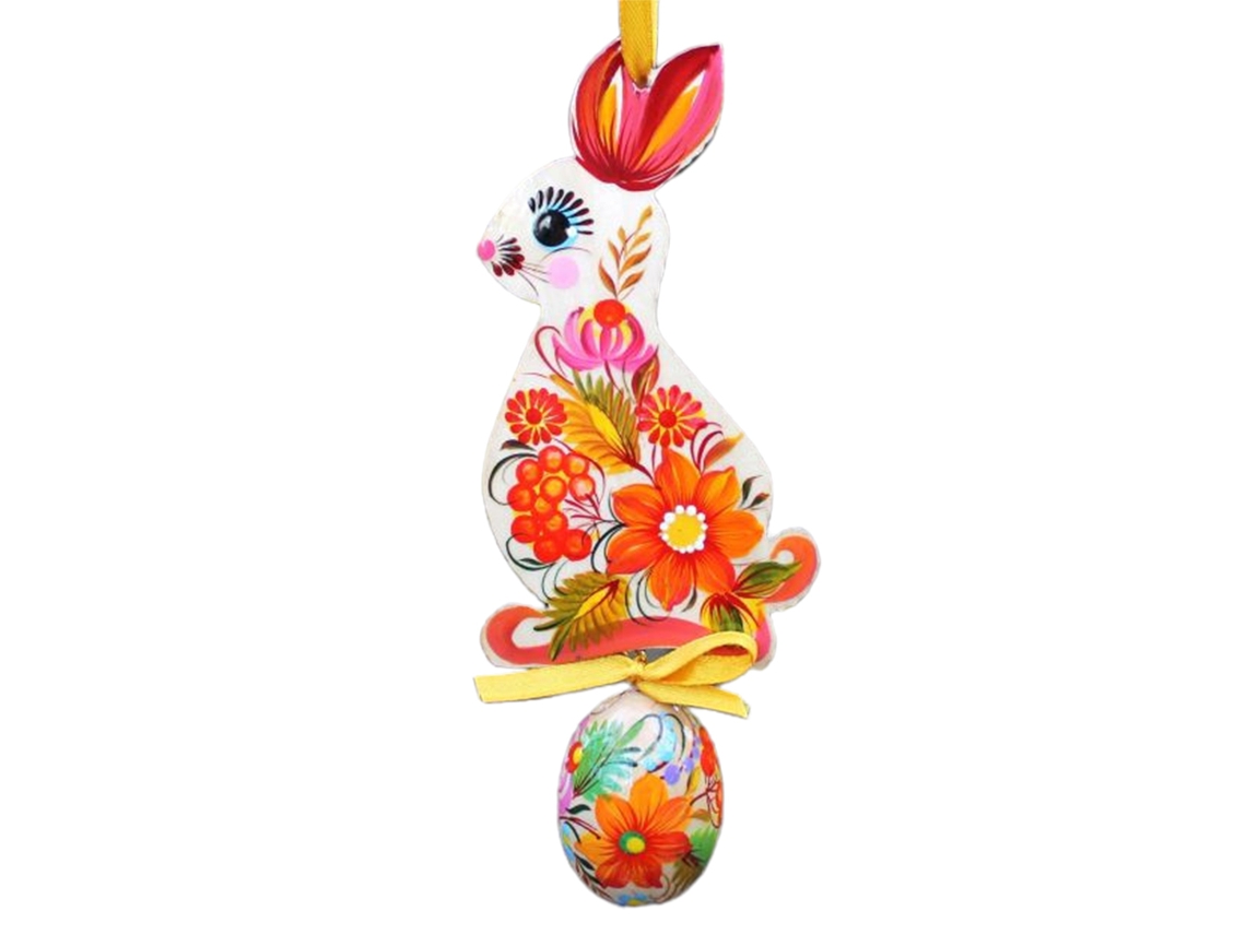 Decoração De Páscoa Com Pingente De Ovo E Coelho Para Jardim E Casa