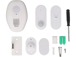 Campainha com sensor infravermelho, alcance de 30 metros, 80 dB, volume ajustável, alerta silencioso com um toque.