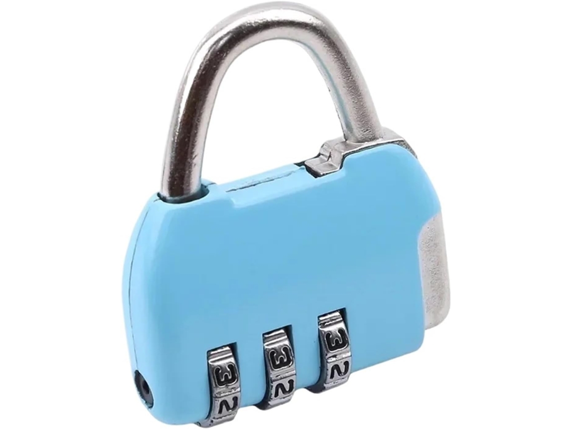 Cadeado Para Mala Avião, Cadeado De Combinação 3 Dígitos Para Bagagem, Mochila E Bolsa Azul C