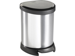 Caixote do Lixo CURVER 3253922160018 Preto, Prateado