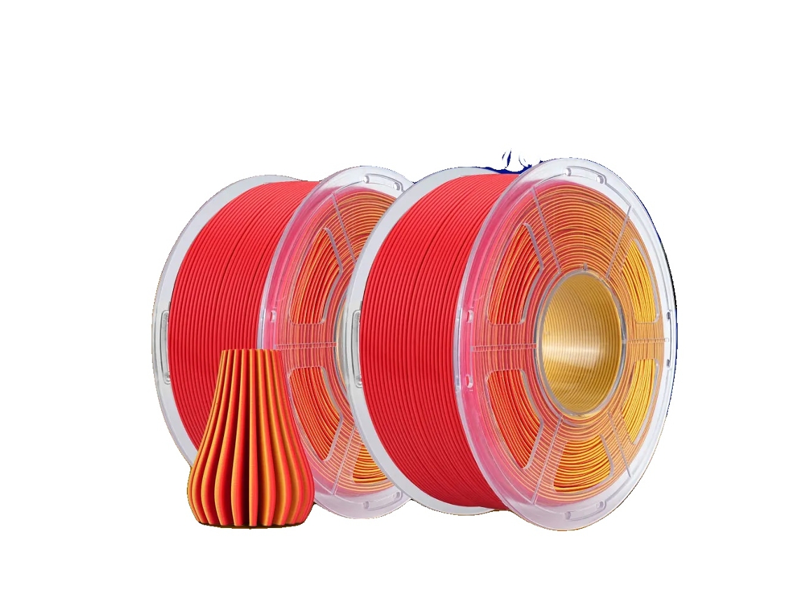 Filamento Para Impressora 3d, Material Pla, Alta Compatibilidade, Vermelho-amarelo