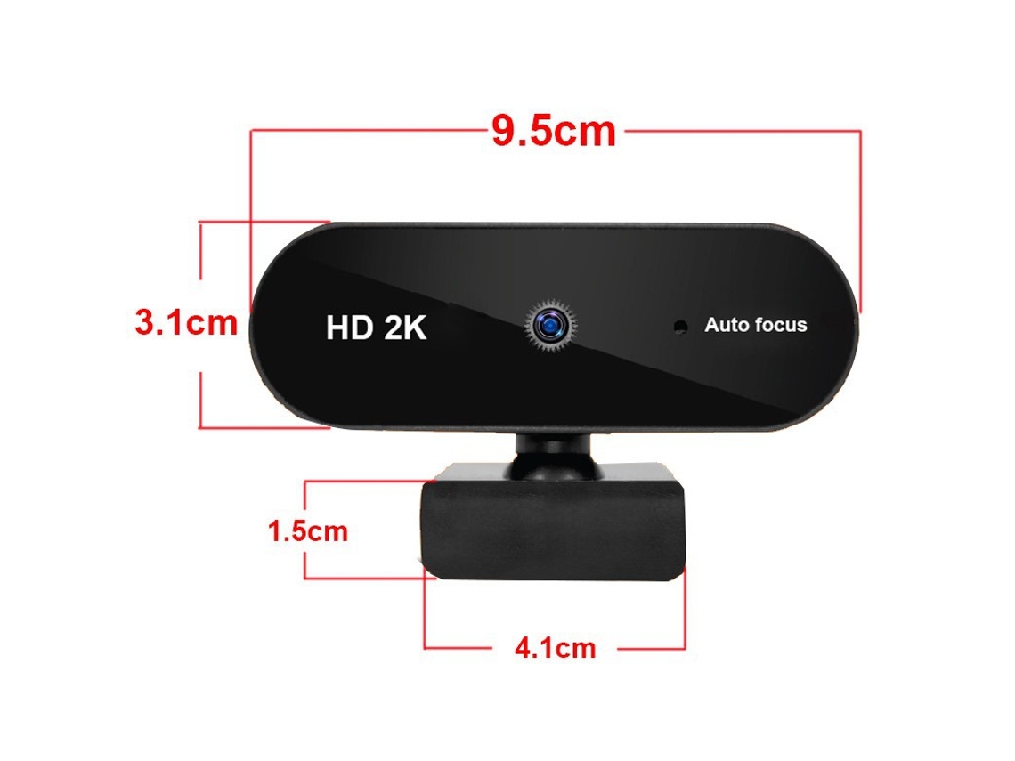 Câmera Usb, 2k, Com Foco Automático, Para Computador