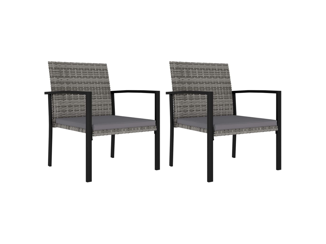 Cadeiras De Jantar Para Jardim 2 Pcs Vime Pe Cinza Dkd Home Decor