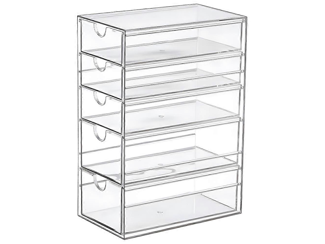 Organizador de Mesa para Maquiagem com Compartimento Protetor, Design Transparente, Ideal para Guardar Materiais de Escritório BRILVIBERA