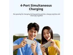 Bateria Externa Ugreen Pb566 30w 74wh 20000mah Com Carregamento Magnético Sem Fios, Cabo Usb-c, 2 Entradas E 4 Saídas