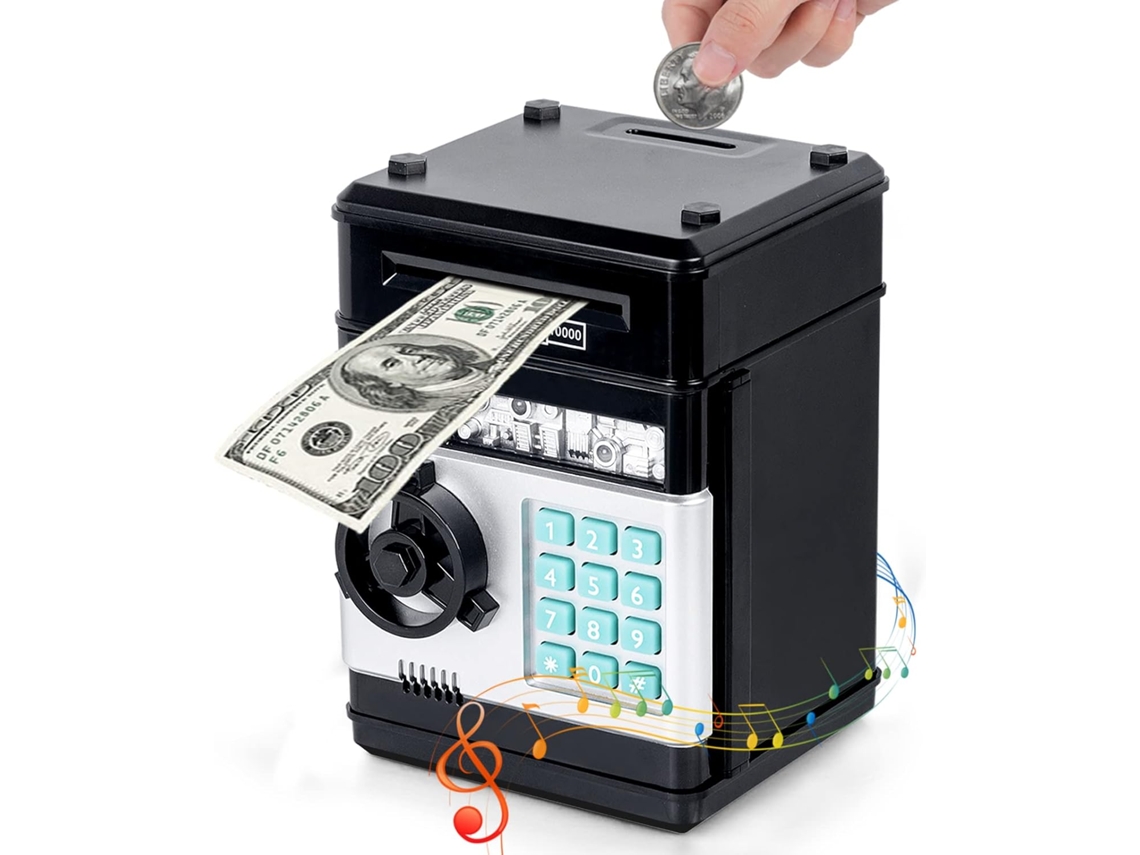 Cofrinho Digital Mini Caixa Eletrônico Para Crianças De 3, 4 E 5 Anos Ou Mais, Cofrinho Seguro Para Moedas E Dinheiro Para Meninos E Meninas Aquaforge