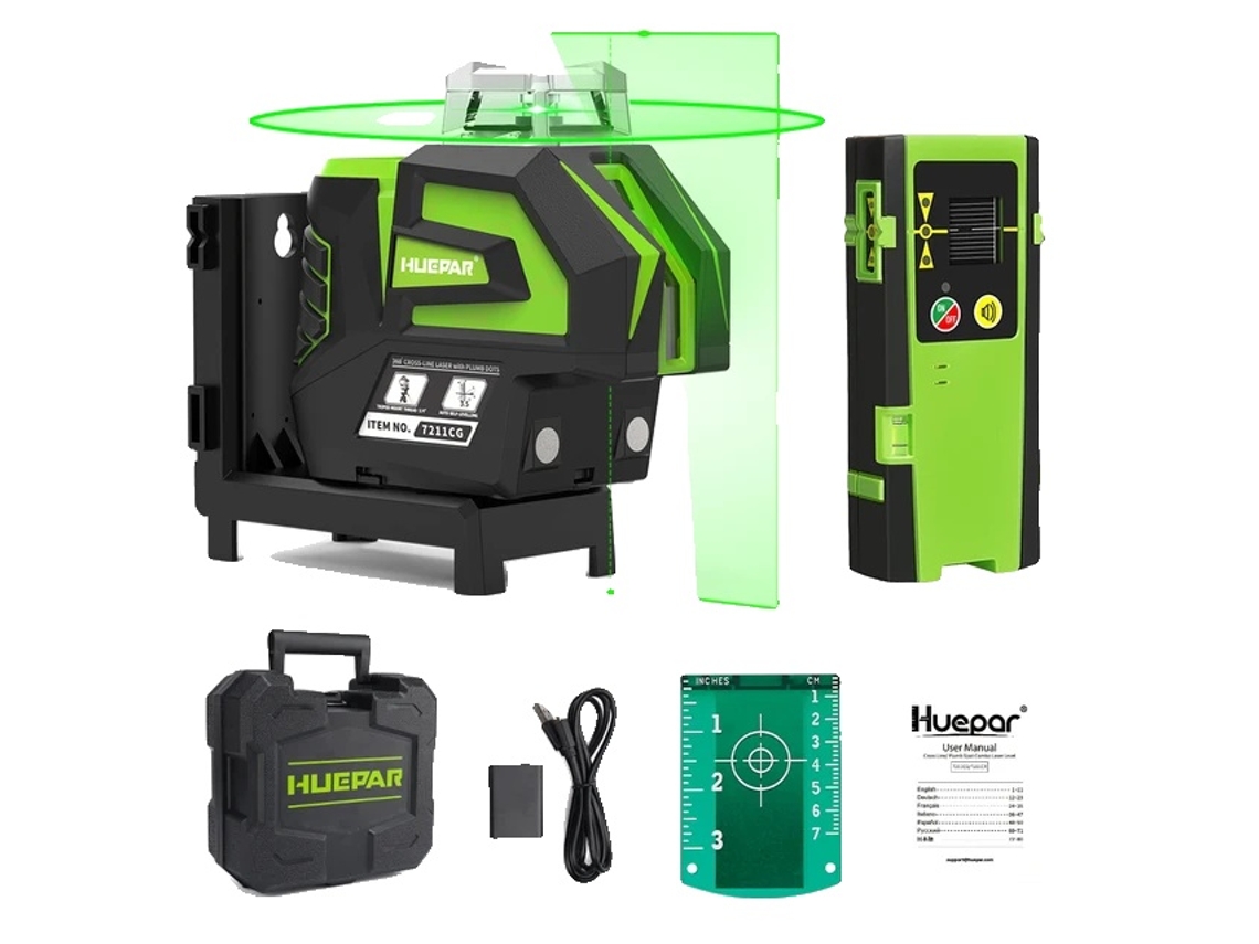 Nível A Laser Verde, Auto Nivelamento, Bateria Li Ion, Laser E Receptor Oem