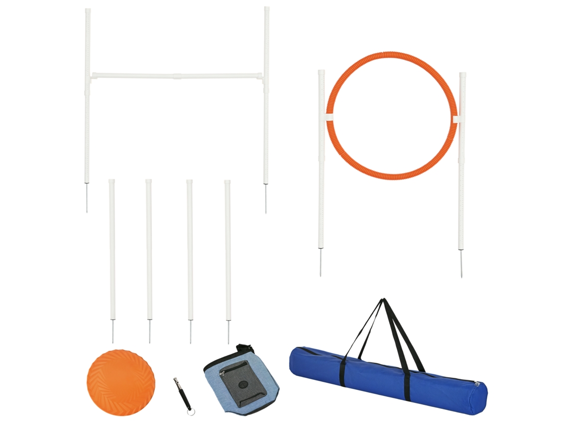 Agilidade Definida. 5 Peças. Incluindo Salto com Barreiras. Anel de Salto. Frisbee. Ajustável em Altura. com Bolsa de Transporte Ge