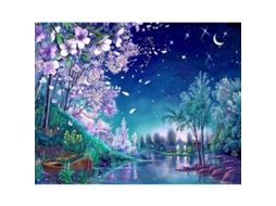 Kit de Pintura por Números para Adultos 2025 - Noites Azuis da Natureza | Tela 30x40cm para Iniciantes | Decoração de Parede