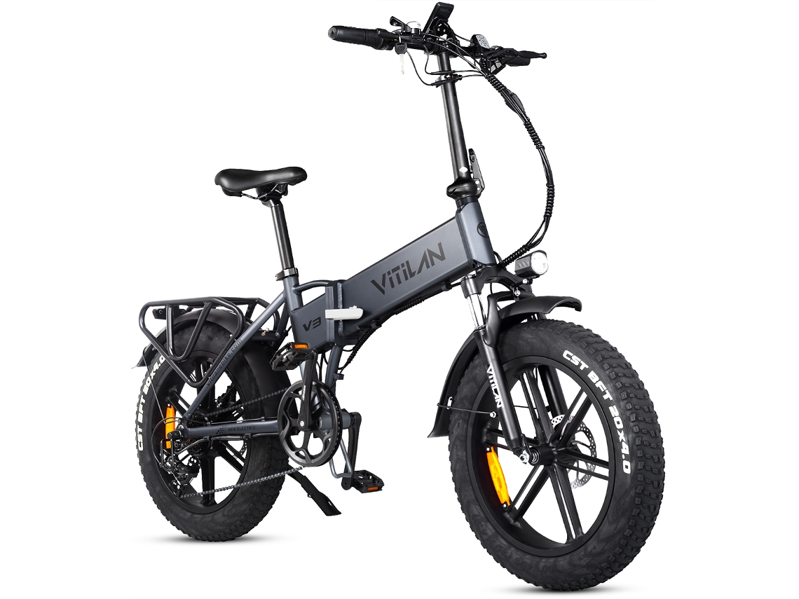 V3 2.0 Bicicleta Elétrica Para Adultos Com Pneus Largos Dobráveis Para Todos Os Terrenos, 750 W, Bateria 48 V 13 Ah Vitilan