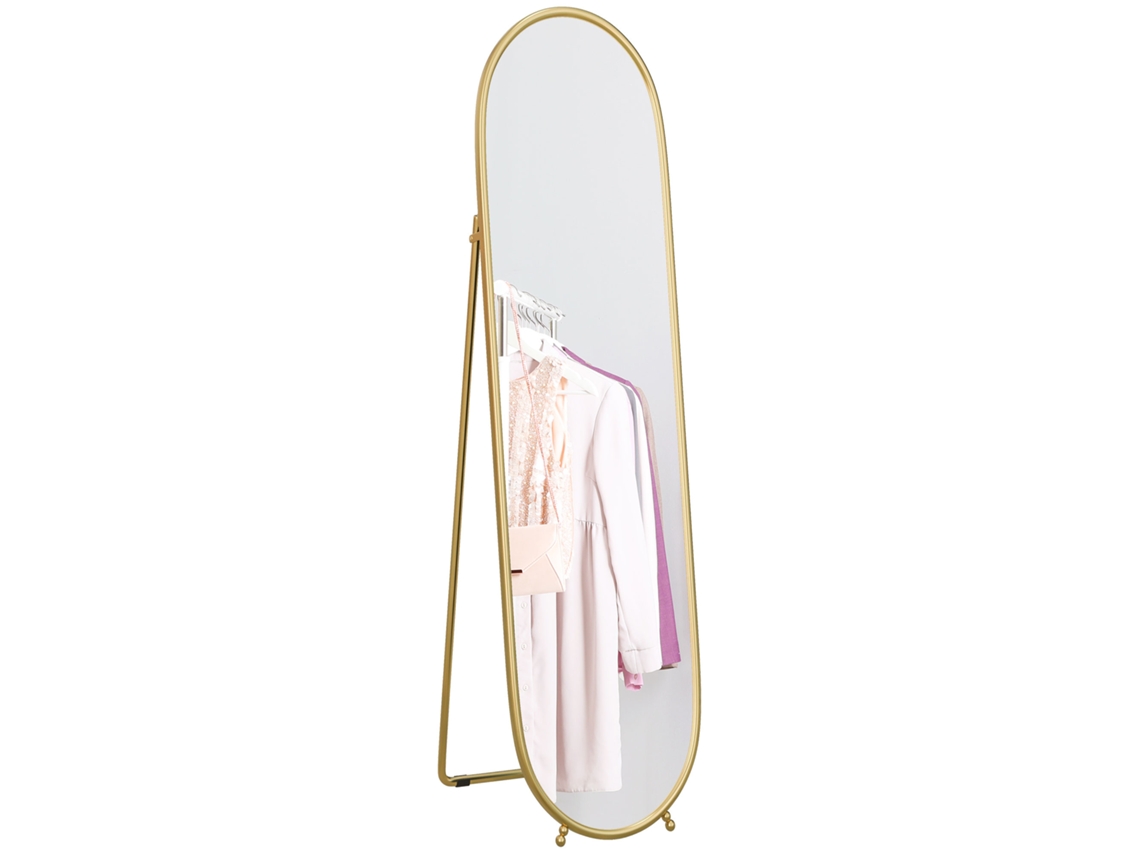 Espelho de Pé Metal e Vidro Cor Ouro 40x4x160 cm Homcom