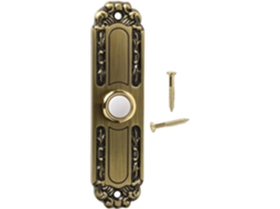 Botão Campainha com LED, Interruptor Campainha em Metal Bronze Antigo para Porta de Entrada ou Duas Partes Inferiores, Botão Campainha