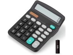 Calculadora, Dupla Potência (solar E Bateria), Calculadora Padrão, Calculadora De Mesa De 12 Dígitos, Preto
