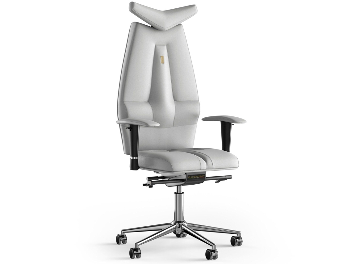 Cadeira de Escritório Ergonómica KULIK Jet Couro (Branco -130x50x50cm)