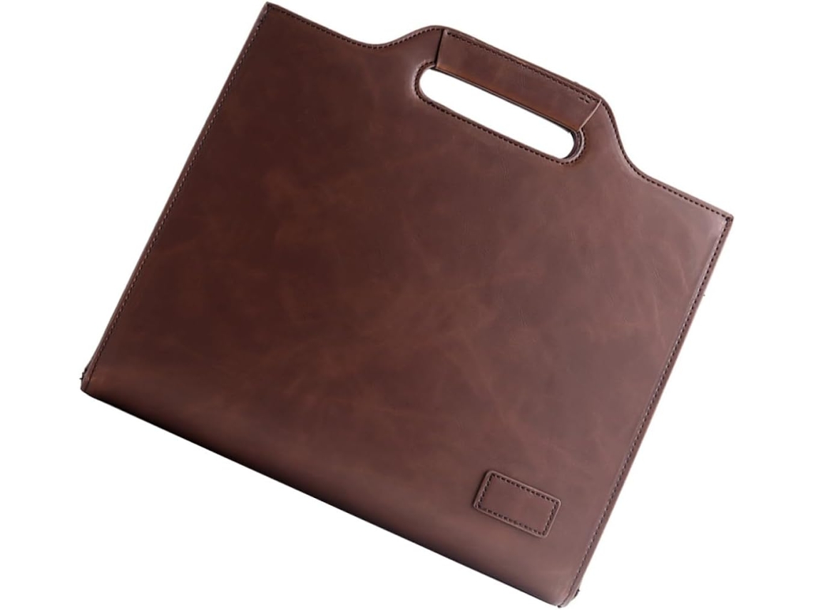 Bolsa De Armazenamento Externa Masculina Vintage Em Couro Pu Impermeável Com Zíper Suave.