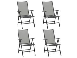 Cadeiras Em Rede Dobráveis 4 Pcs Aço Antracite Dkd Home Decor