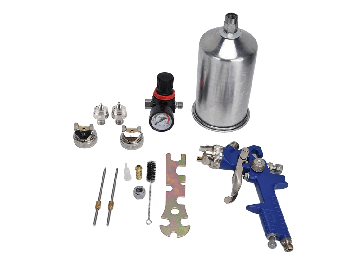 Pistola de pintura HVLP profissional pneumática em liga de alumínio para pintura automotiva H-827p Azul