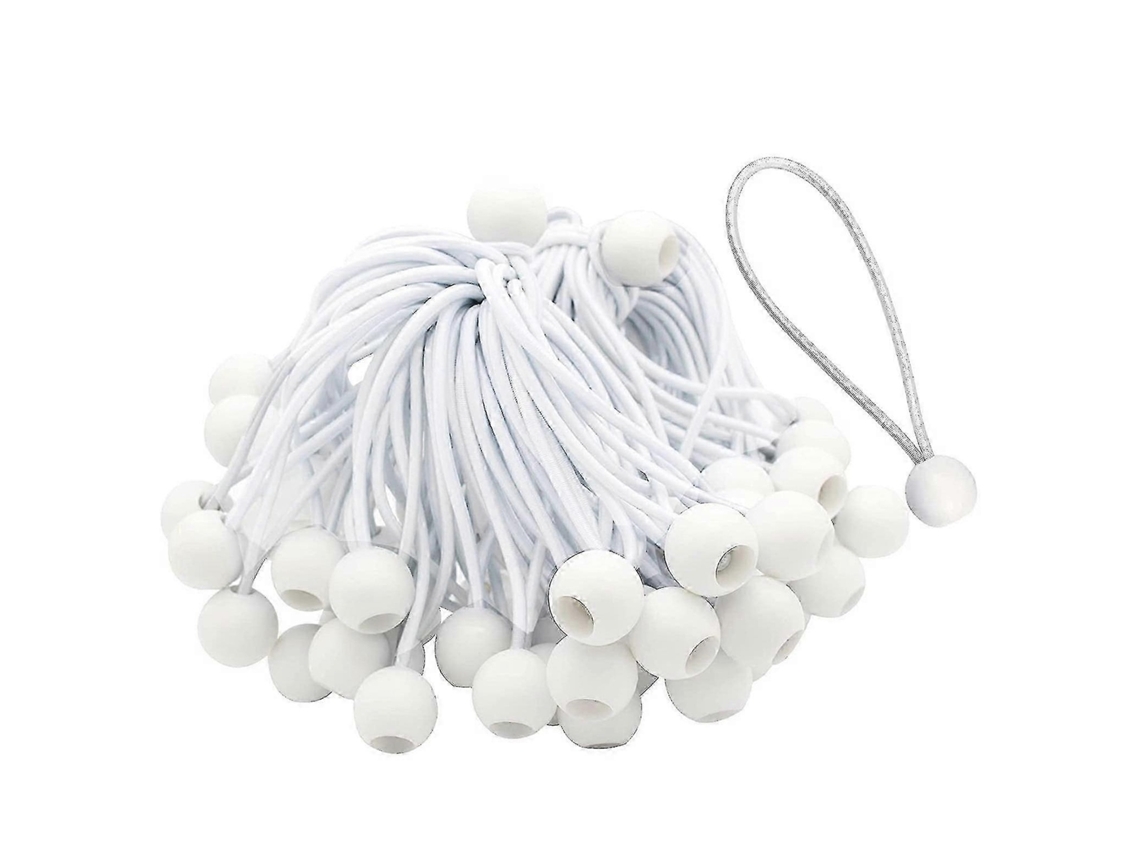 Cordas Elásticas Com Bola, 50 Unidades, Branco, Elástica